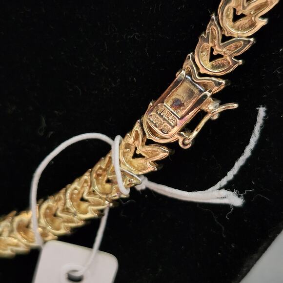 Sterling Silver Diamond Accent Leaf Statement Necklace Choker 17" Gold Plate New - Picture 4 of 8